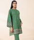 Women's Unstitched Dobby Green Embroidered 2 Piece Suit
